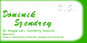 dominik szendrey business card